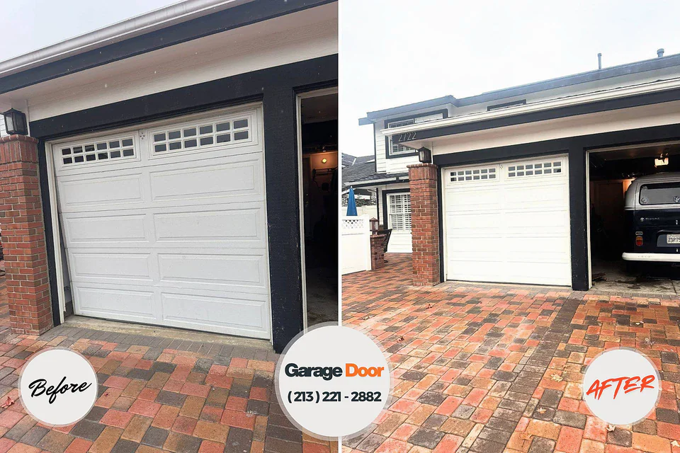 Before and after: garage door repair Columbus AFB, MS
